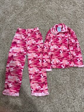 Girls Pink Camouflage Unicorn Pajama Set